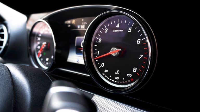 Instrument panel with tachometer