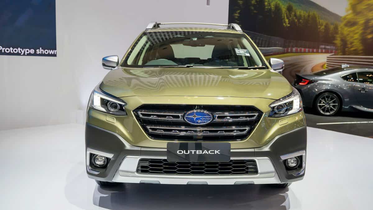 Subaru Outback displayed in Gaikindo Indonesia International Auto Show