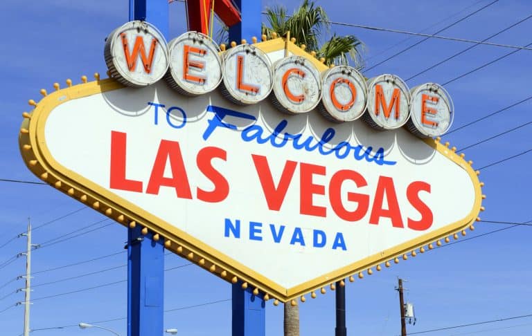 Las Vegas sign, entrance to Las Vegas Nevada, which considers itself the entertainment capital of the world