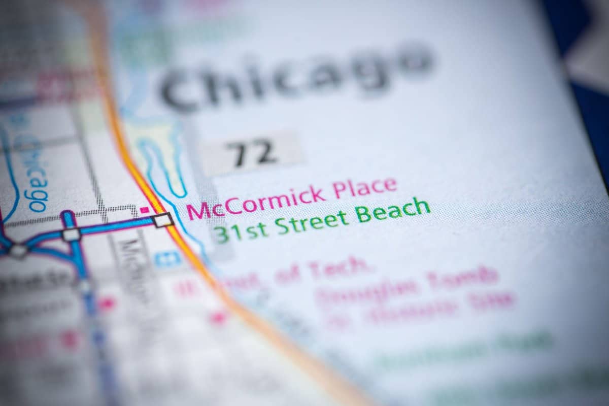 Map view of McCormick Place in Downtown Chicago